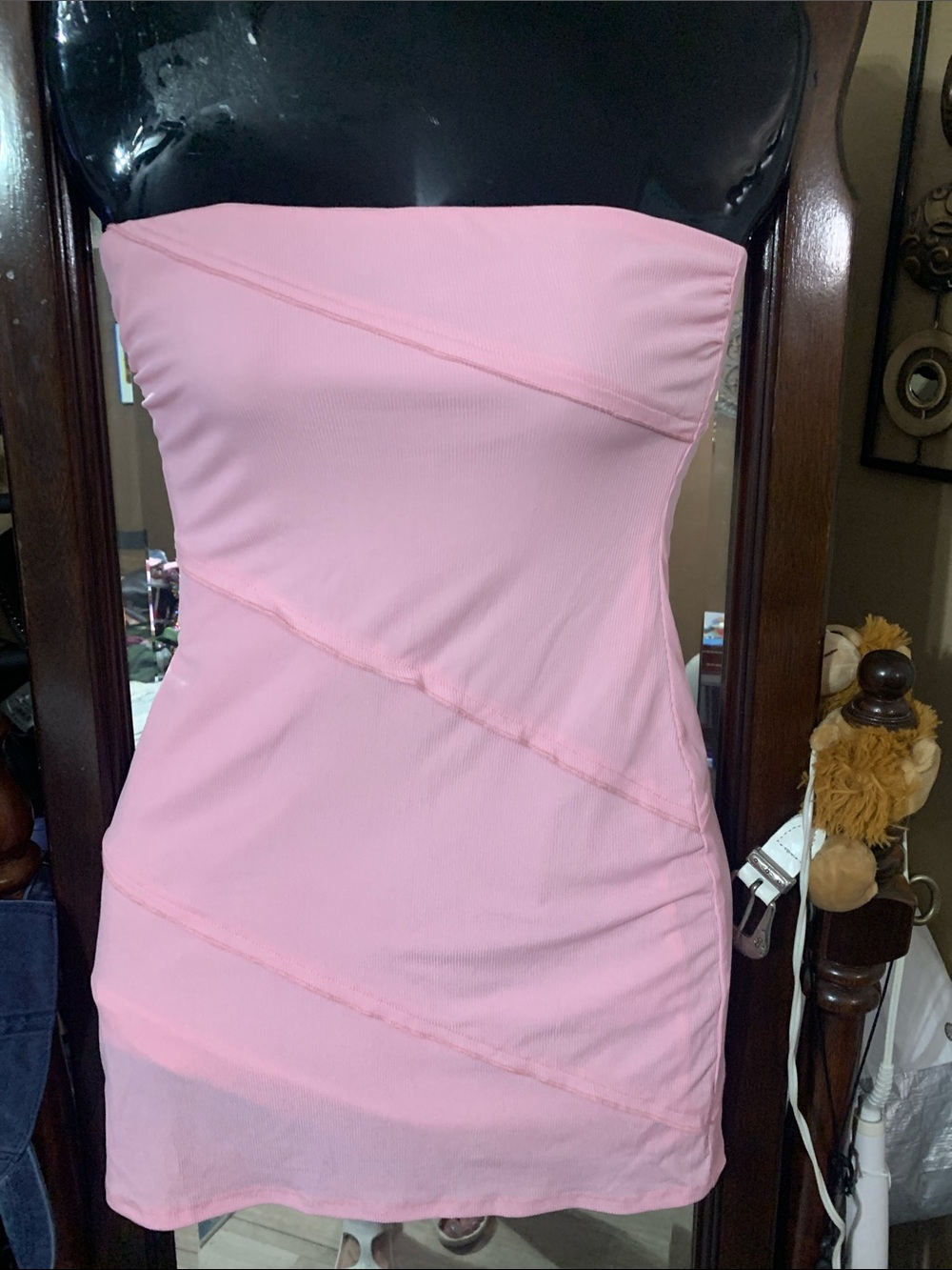 Lucy in the Sky Strapless Pink Bodycon Dress